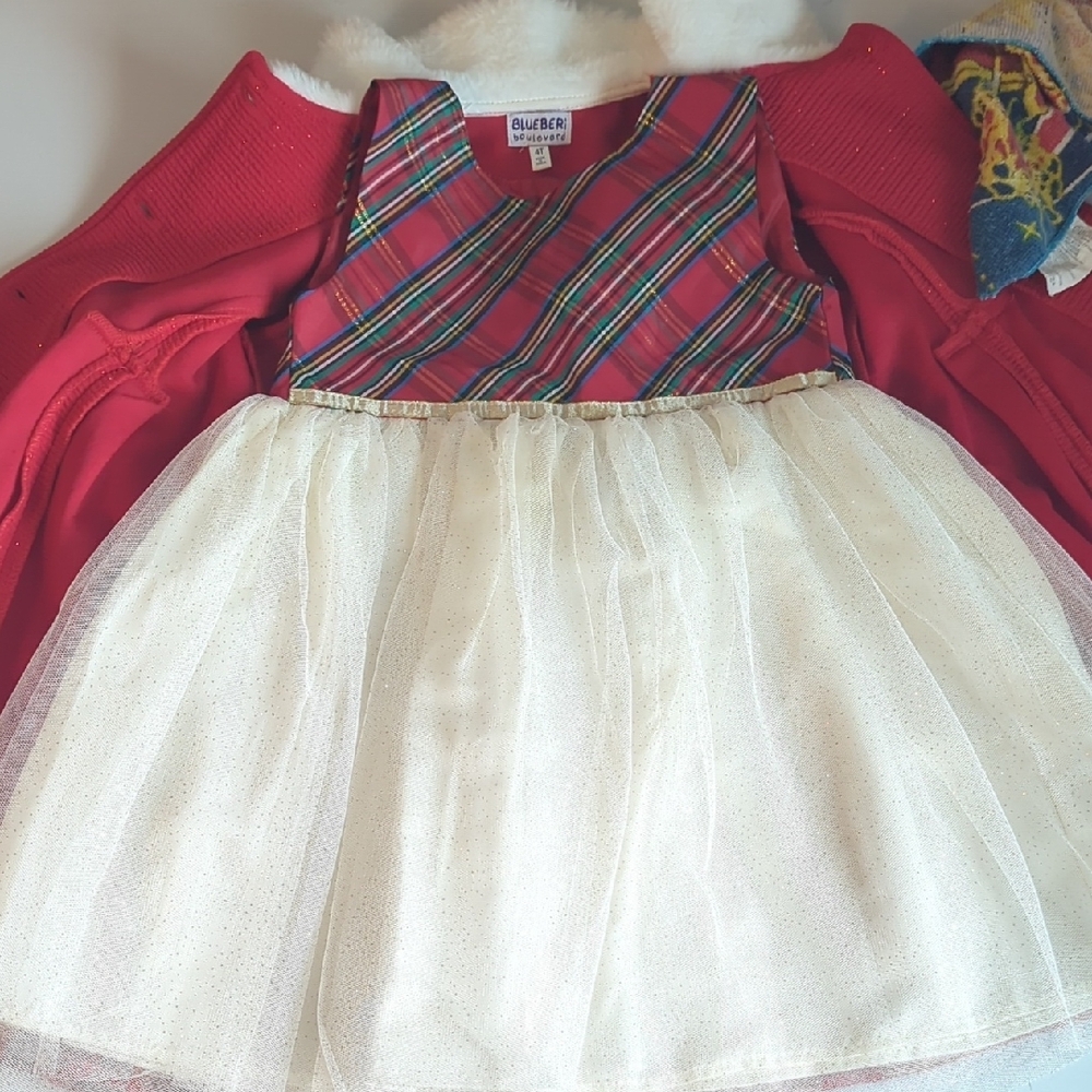 Girls' Red Coat with Faux Fur Collar - Picture 2 of 5